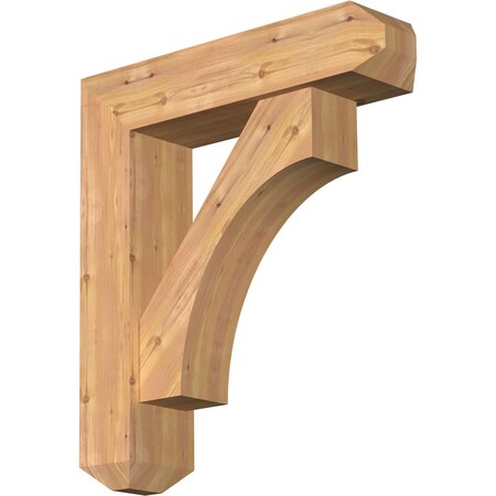 Ekena Millwork Westlake Craftsman Smooth Bracket w/ Offset Brace, Western Red Cedar, 7 1/2"W x 30"D x 34"H BKT0806X30X34WTL04SWR
